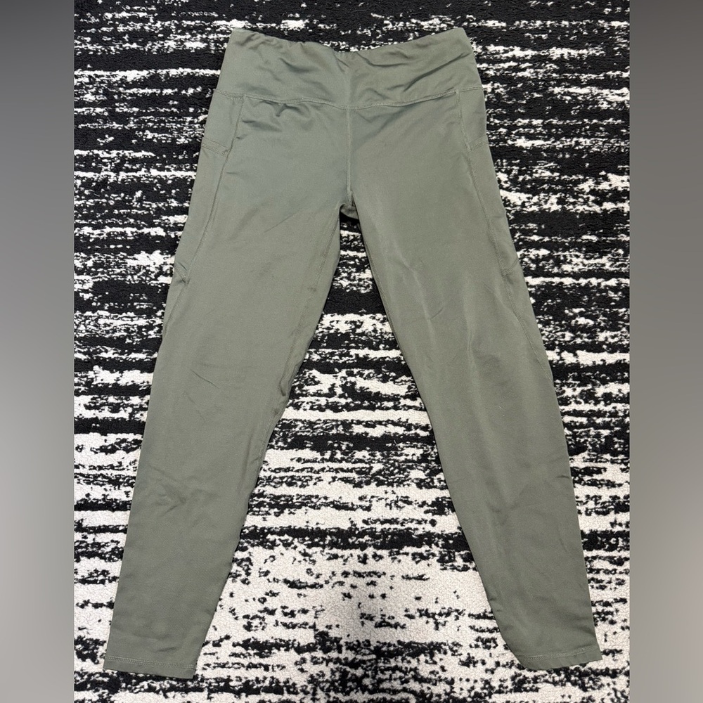 Women's Olive Green Light Fleece Lined Leggings